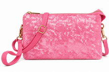 Load image into Gallery viewer, Pink sequin crossover bag
